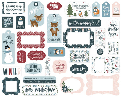 Echo Park Ephemera-Frames & Tags, Winter Fun