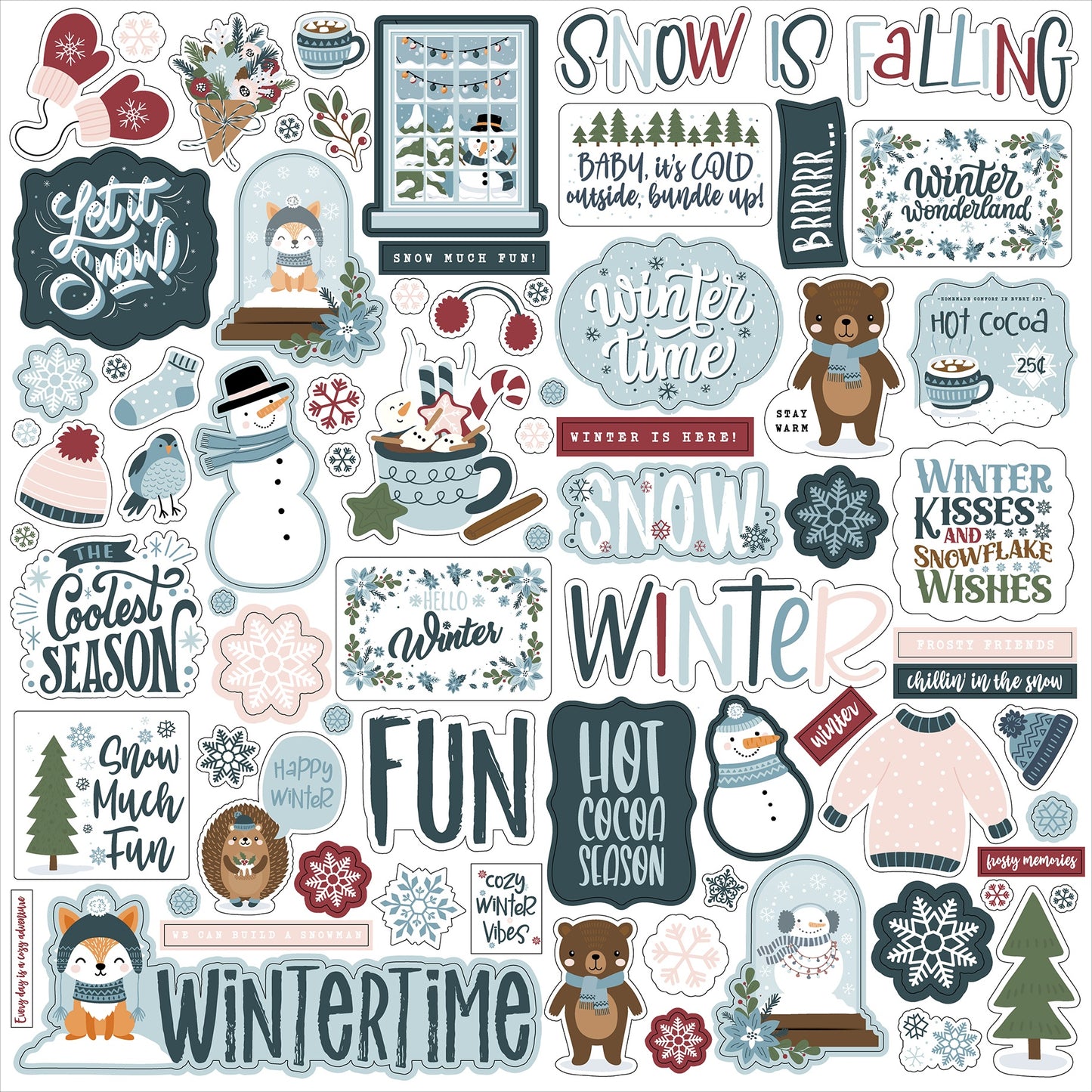 Winter Fun Cardstock Stickers 12"X12"-Winter Fun