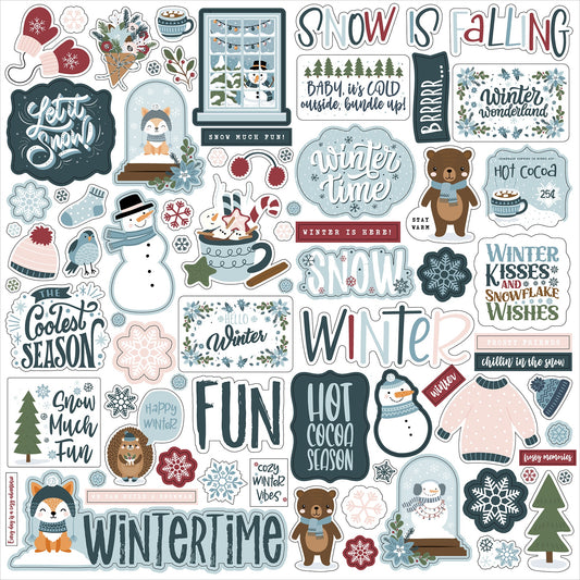 Winter Fun Cardstock Stickers 12"X12"-Winter Fun
