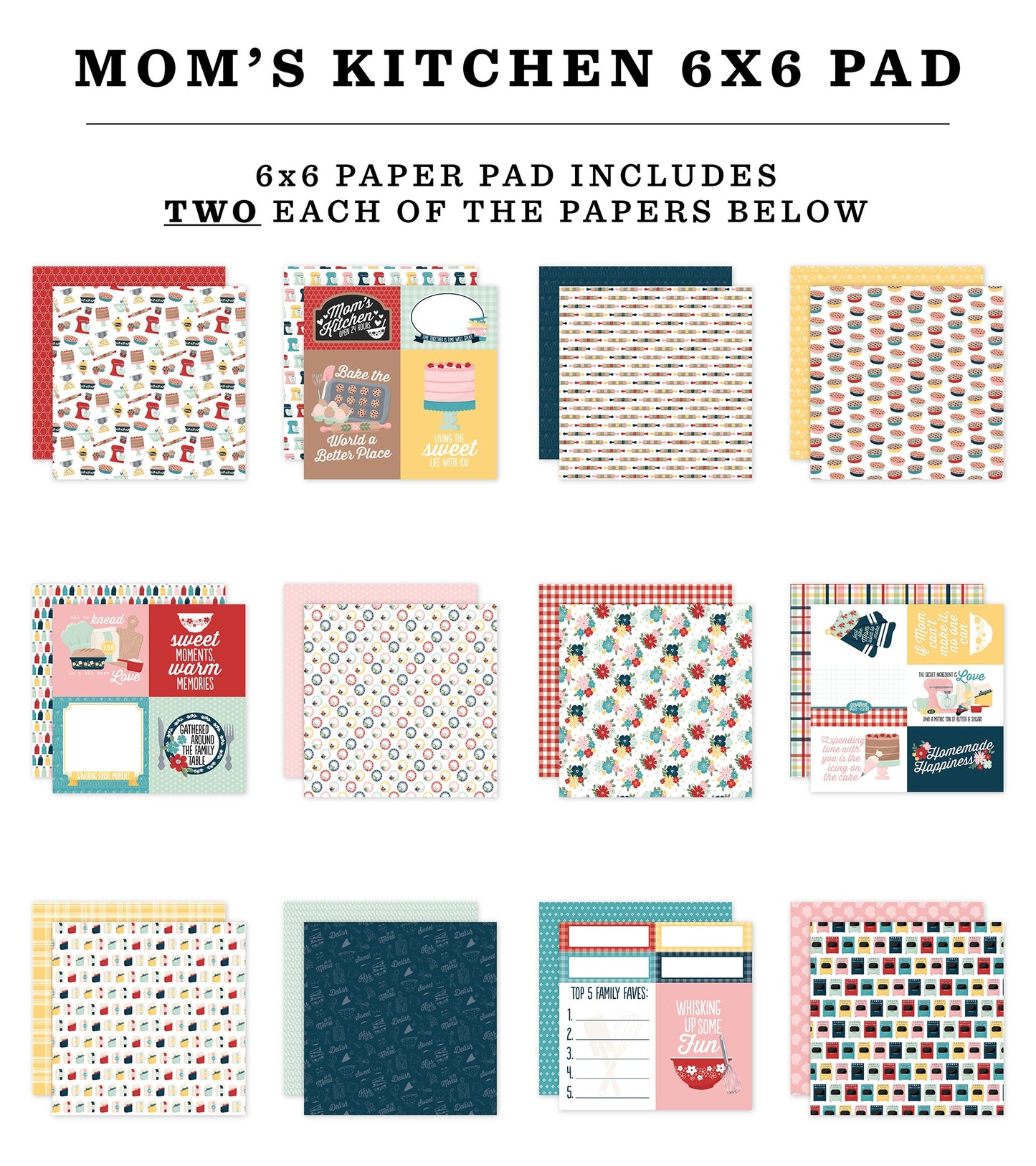 Echo Park Double-Sided Paper Pad 6"X6"-Mom's Kitchen