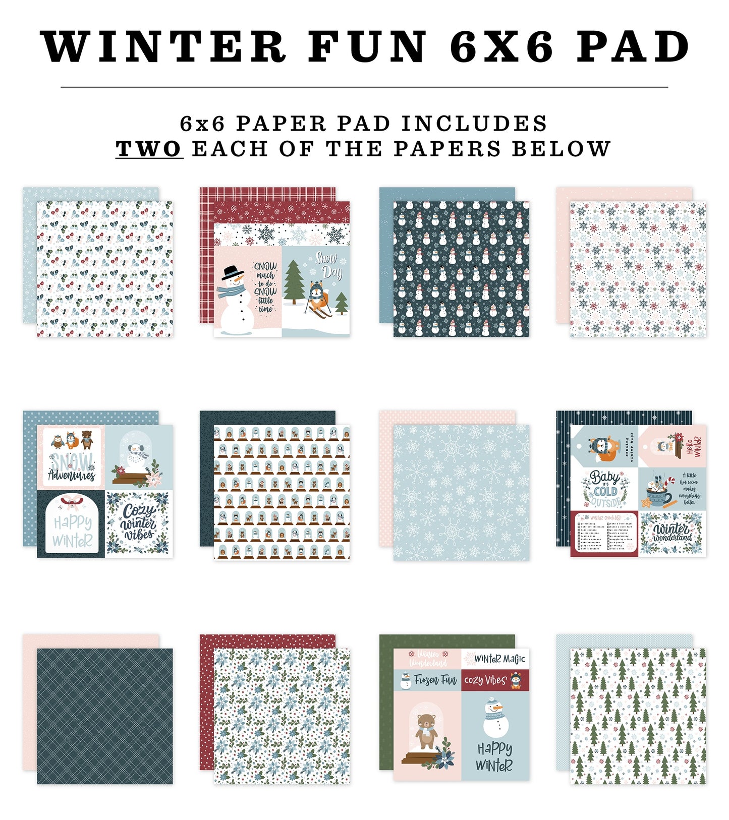 Echo Park Double-Sided Paper Pad 6"X6"-Winter Fun