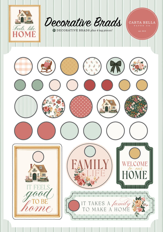 Carta Bella Decorative Brads-Feels Like Home