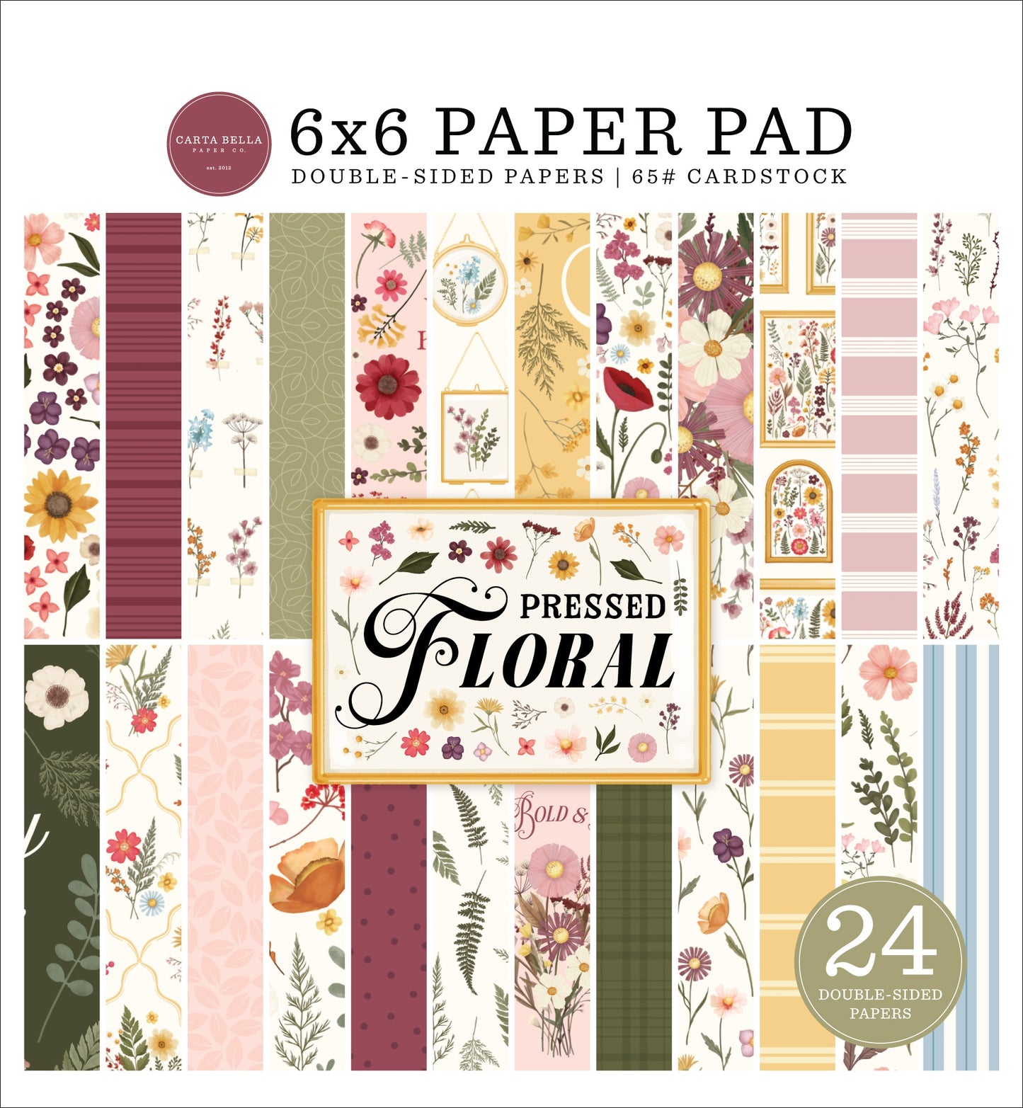 Carta Bella Double-Sided Paper Pad 6"X6"-Pressed Floral