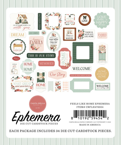 Carta Bella Cardstock Ephemera-Icons, Feels Like Home