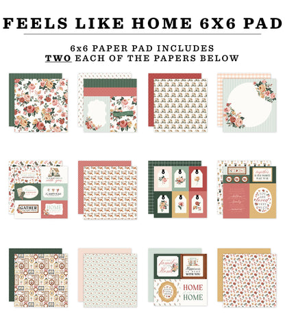 Carta Bella Double-Sided Paper Pad 6"X6"-Feels Like Home