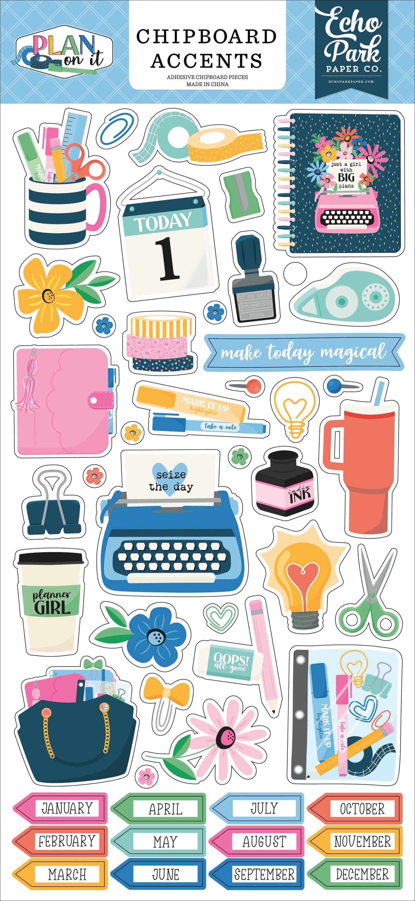 Echo Park Chipboard 6"X13"-Accents, Plan On It