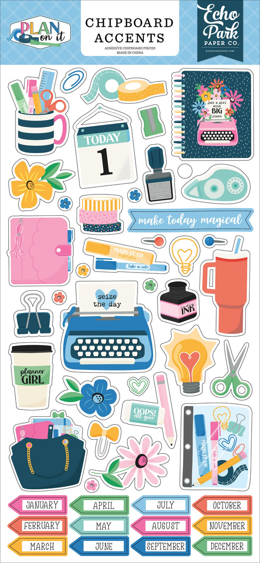 Echo Park Chipboard 6"X13"-Accents, Plan On It
