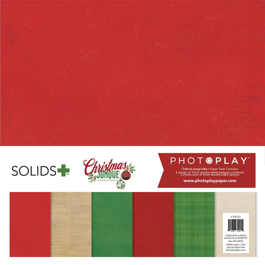 PhotoPlay Solids+ Paper Kit 12"X12"-Christmas Junque