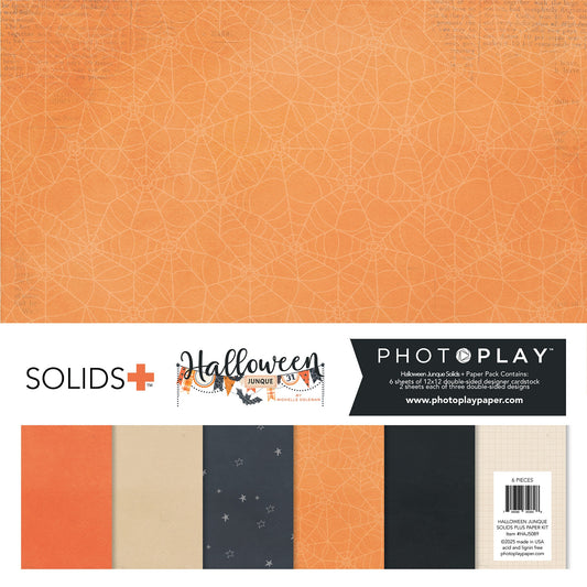 PhotoPlay Solids+ Paper Kit 12"X12"-Halloween Junque