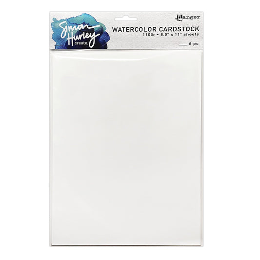 Simon Hurley create. Smooth Watercolor Cardstock-8 Pack