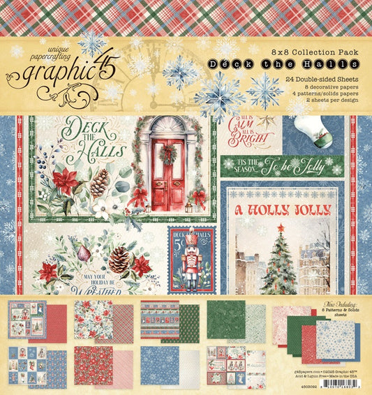 Graphic 45 Collection Pack 8"X8"-Deck The Halls