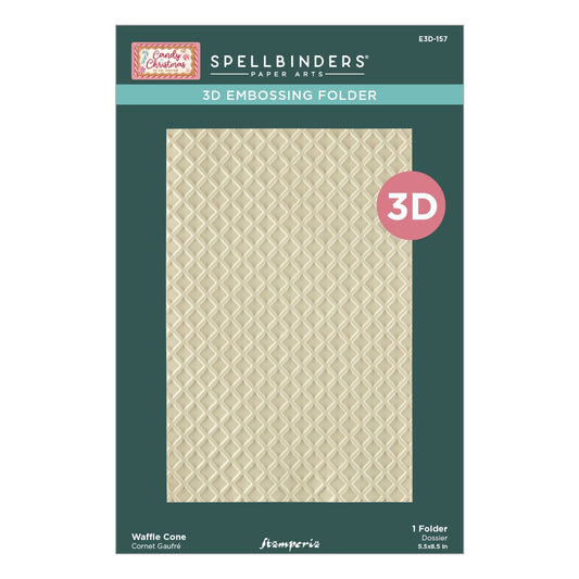 Spellbinders 3D Embossing Folder By Stamperia-Waffle Cone, Candy Christmas