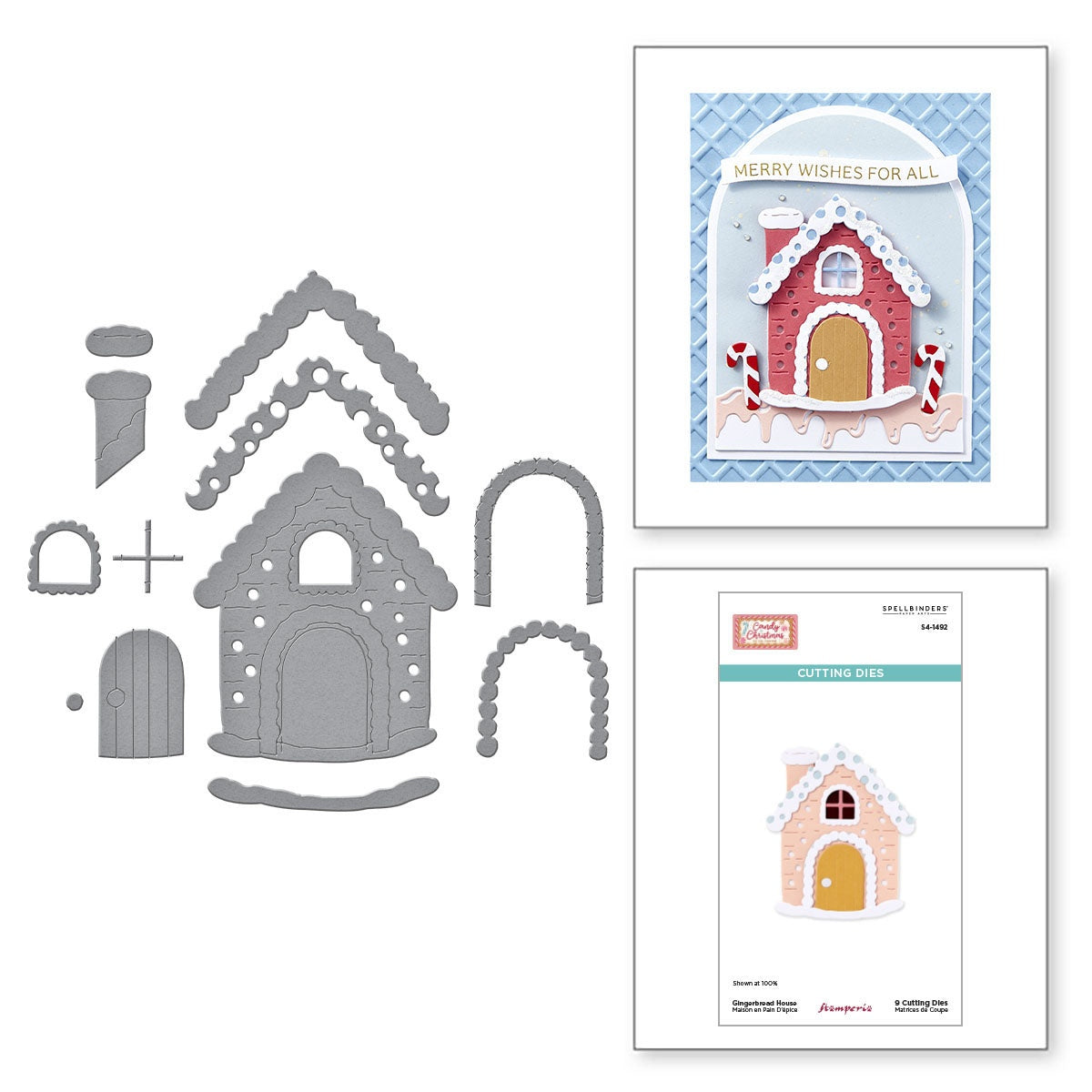 Spellbinders Etched Dies From Candy Christmas By Stamperia-Gingerbread House