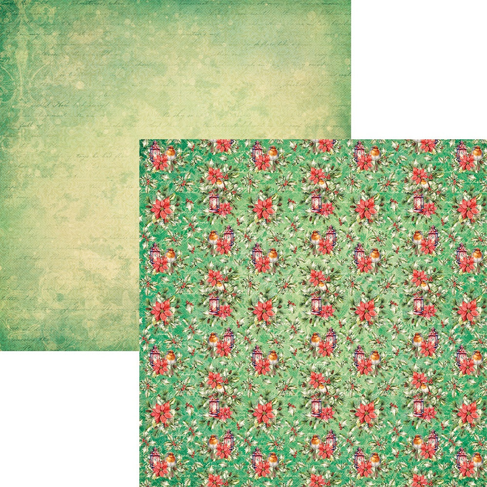 Elizabeth Crafts Double-Sided Cardstock Pack 12"X12"-Festive Holly
