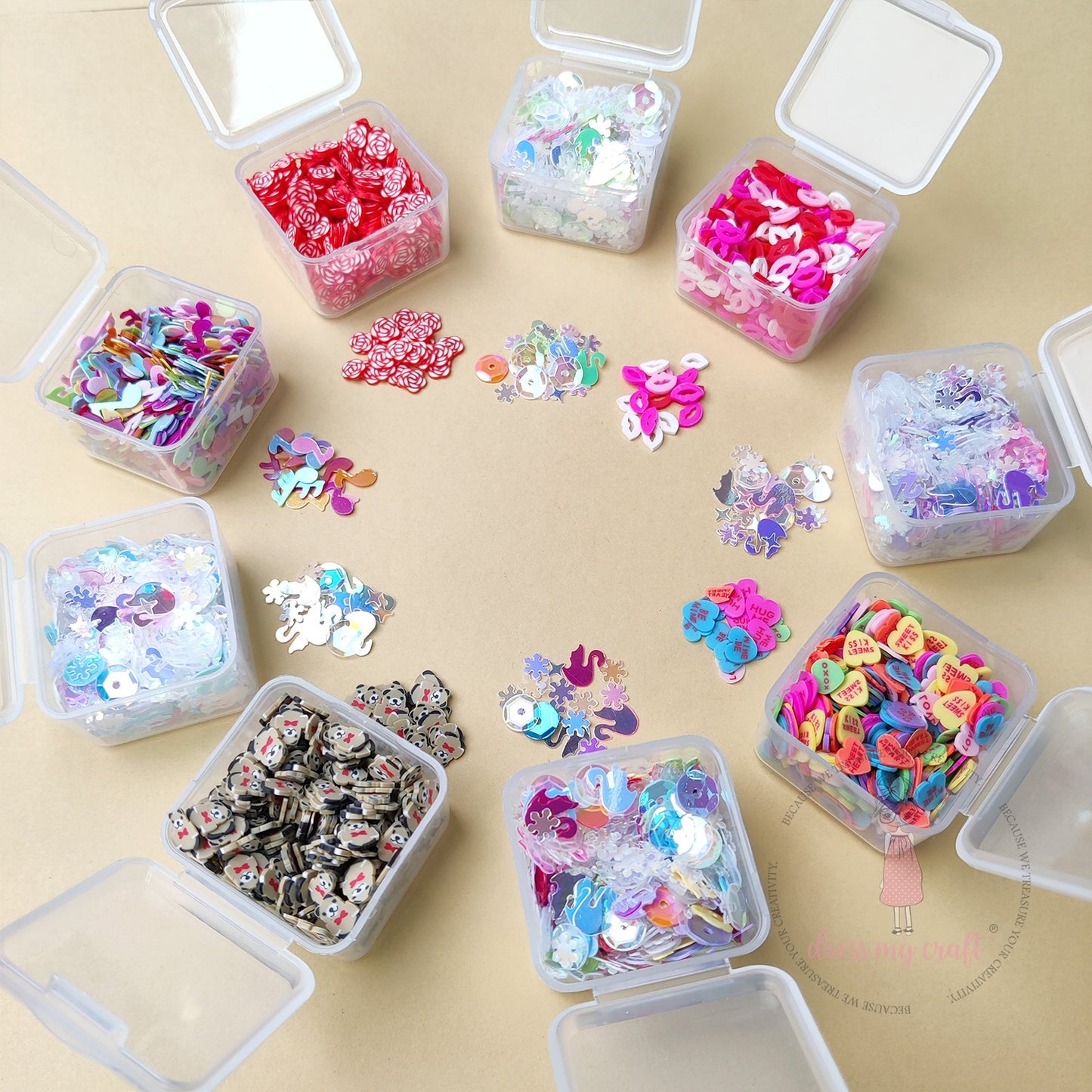 Dress My Craft Love Mix Sequins & Slices-Combo Pack
