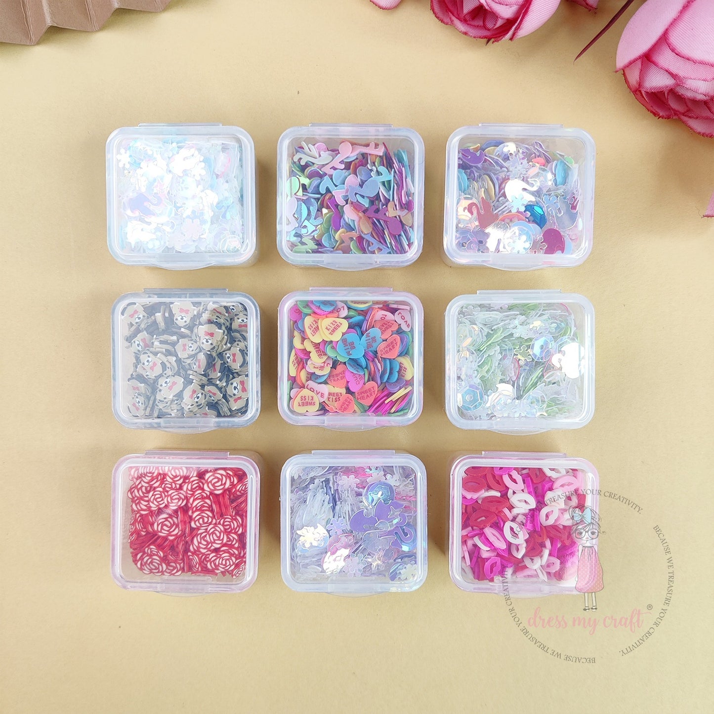 Dress My Craft Love Mix Sequins & Slices-Combo Pack