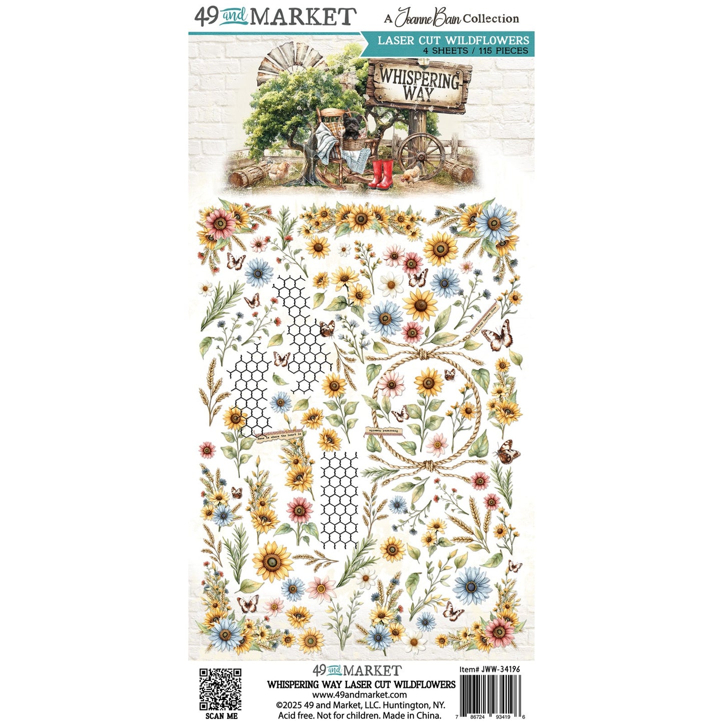 49 And Market Laser Cut Outs-Wildflowers, Whispering Way