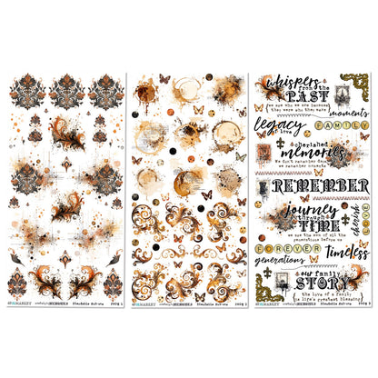 49 And Market Blendable Rub-On Transfer Set 6"X12"-Nostalgic Memories