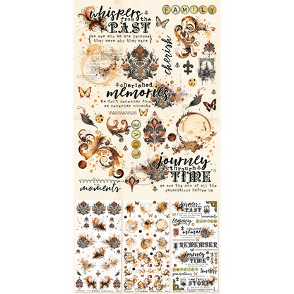 49 And Market Blendable Rub-On Transfer Set 6"X12"-Nostalgic Memories