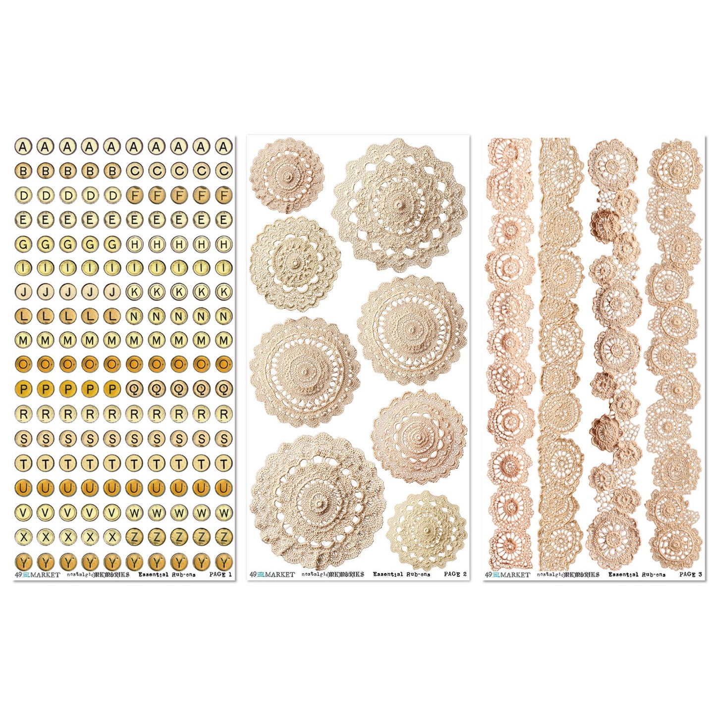 49 And Market Essential Rub-On Transfer Set 6"X12"-Nostalgic Memories