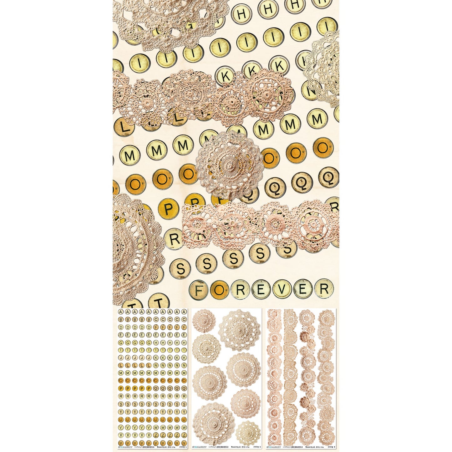 49 And Market Essential Rub-On Transfer Set 6"X12"-Nostalgic Memories