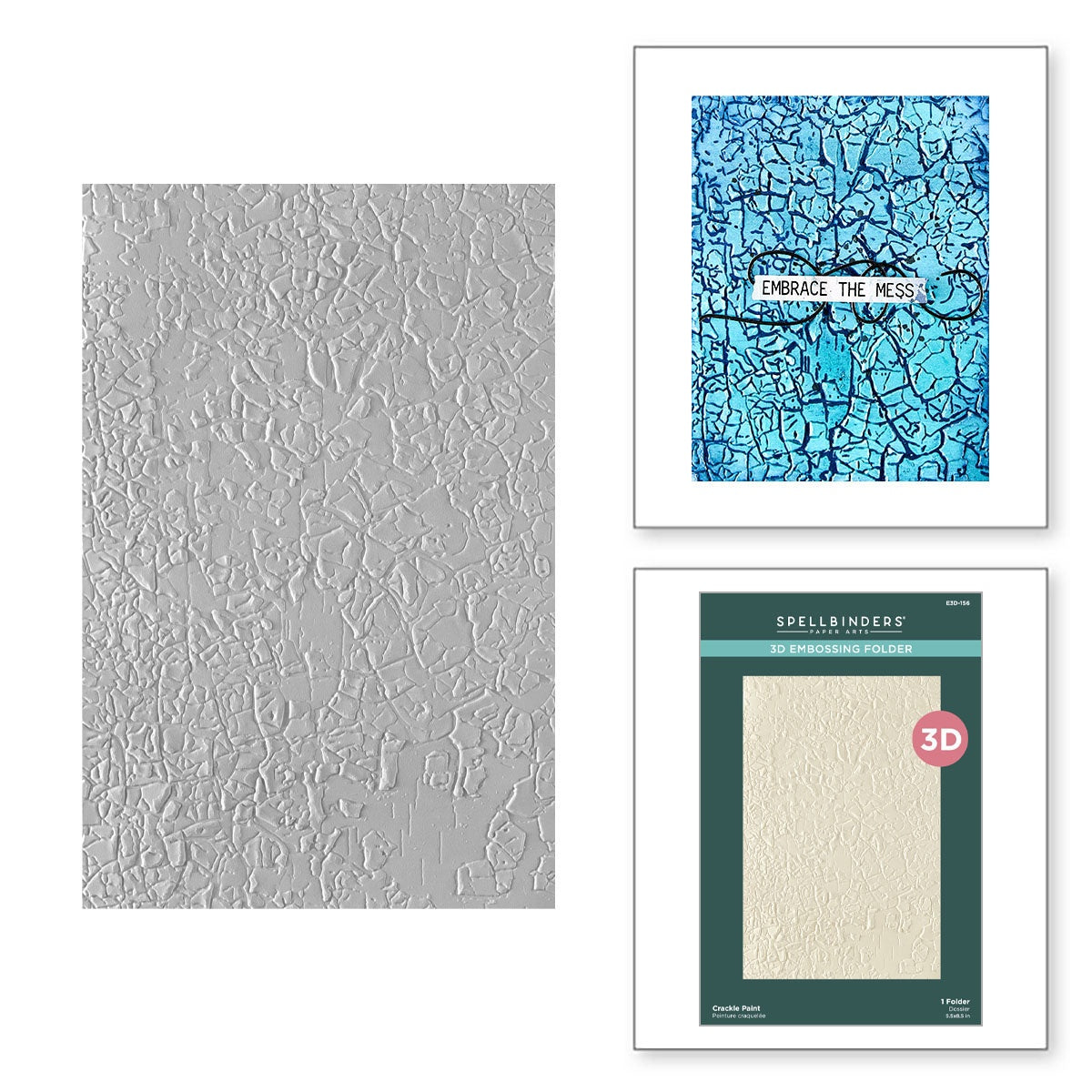 Spellbinders 3D Embossing Folder-Beautifully Imperfect, Crackle Paint