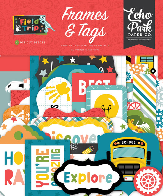 Echo Park Cardstock Frames & Tags Ephemera-Field Trip