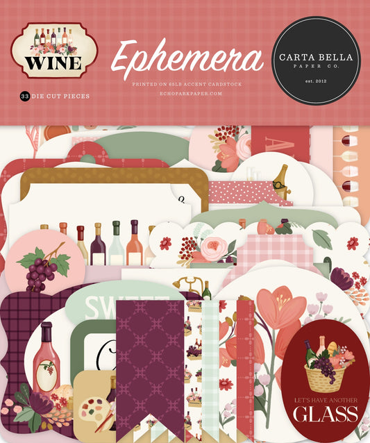 Carta Bella Cardstock Ephemera-Wine