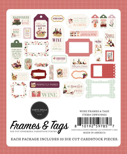 Carta Bella Frames & Tags Cardstock Ephemera-Wine