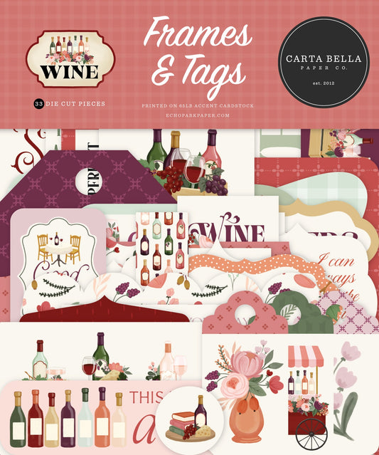 Carta Bella Frames & Tags Cardstock Ephemera-Wine