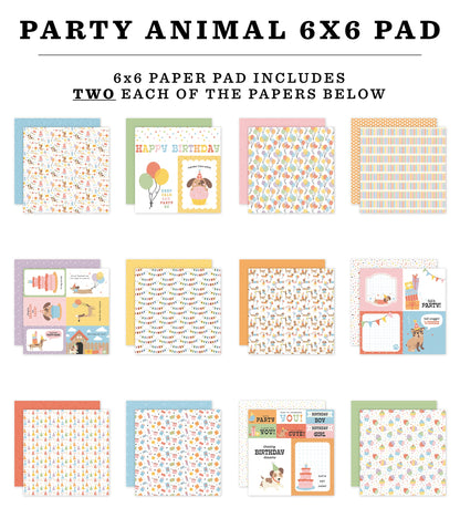 Echo Park Double-Sided Paper Pad 6"X6"-Party Animal