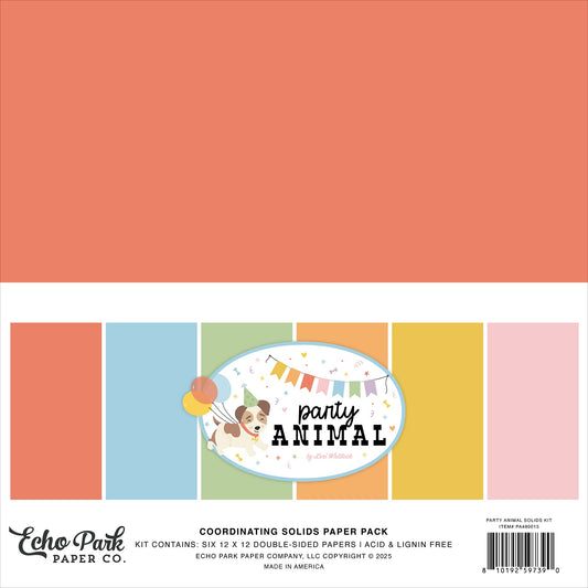 Echo Park Solids Collection Kit 12"X12"-Party Animal