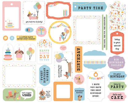 Echo Park Frames & Tags Cardstock Ephemera-Party Animal