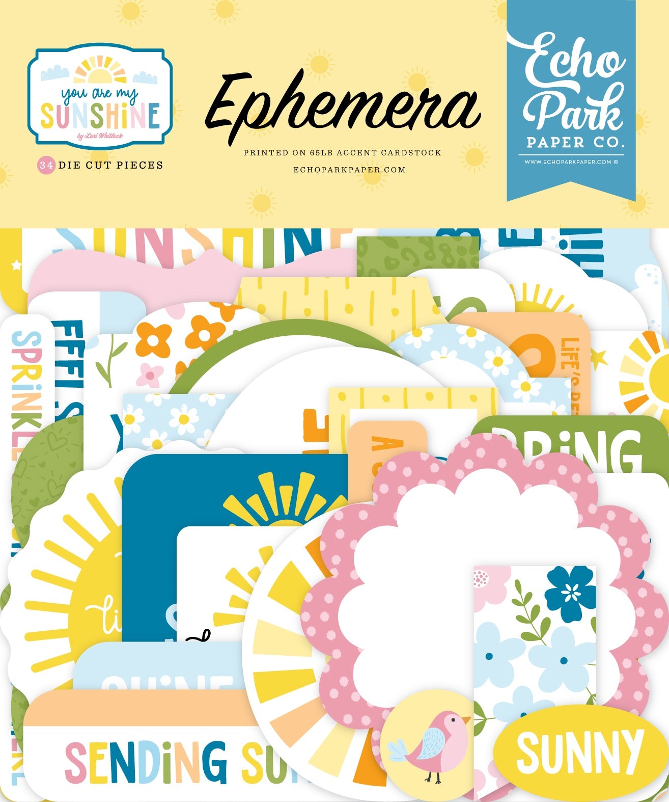 Echo Park Cardstock Ephemera-You Are My Sunshine