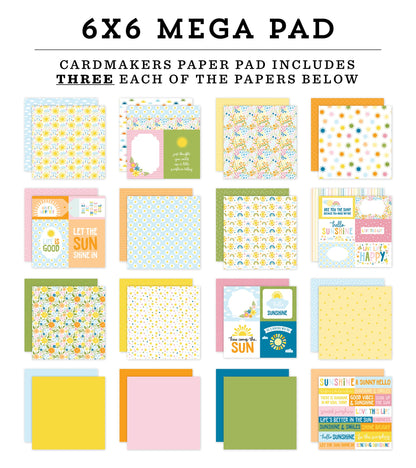 Echo Park Double-Sided Cardmakers Mega Paper Pad 6"X6"-You Are My Sunshine