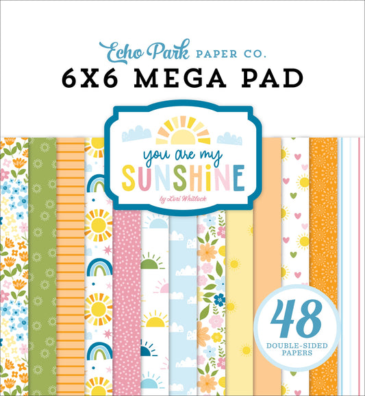 Echo Park Double-Sided Cardmakers Mega Paper Pad 6"X6"-You Are My Sunshine