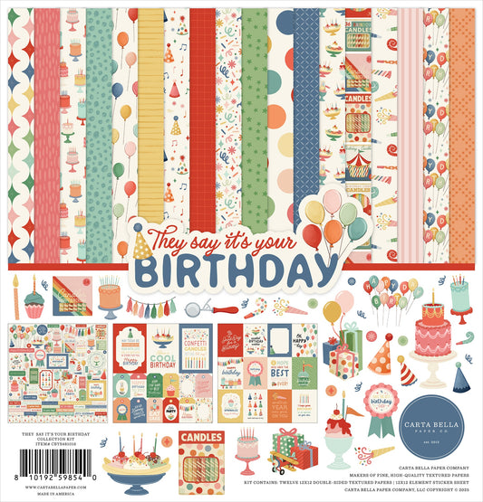 Carta Bella Collection Kit 12"X12"-They Say It's Your Birthday