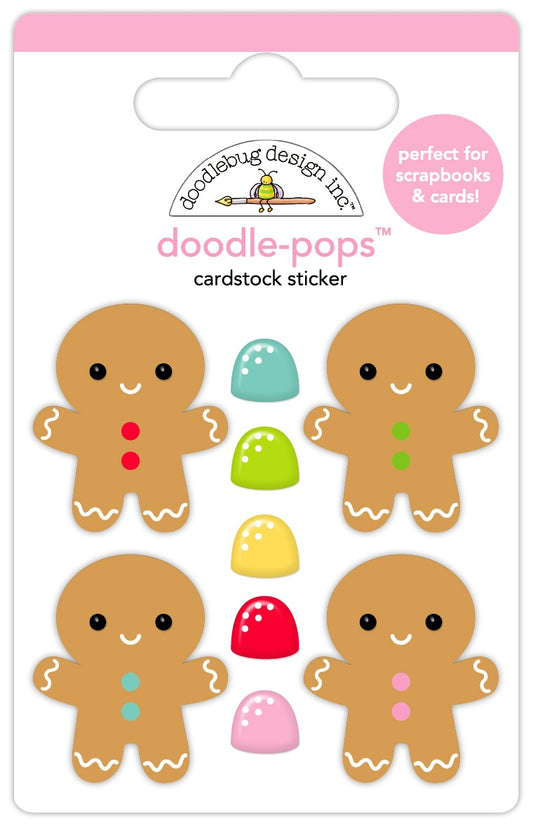 Doodlebug Doodle-Pops 3D Stickers-Jolly Gingers