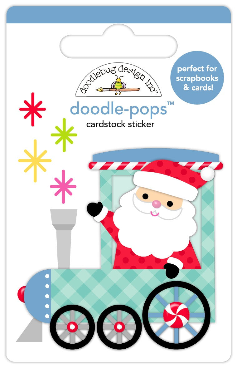 Doodlebug Doodle-Pops 3D Stickers-Santa's On His Way