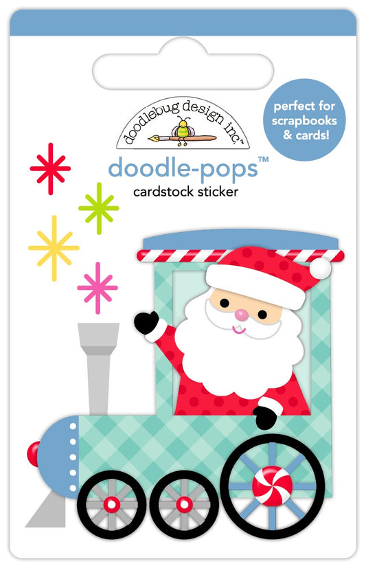 Doodlebug Doodle-Pops 3D Stickers-Santa's On His Way