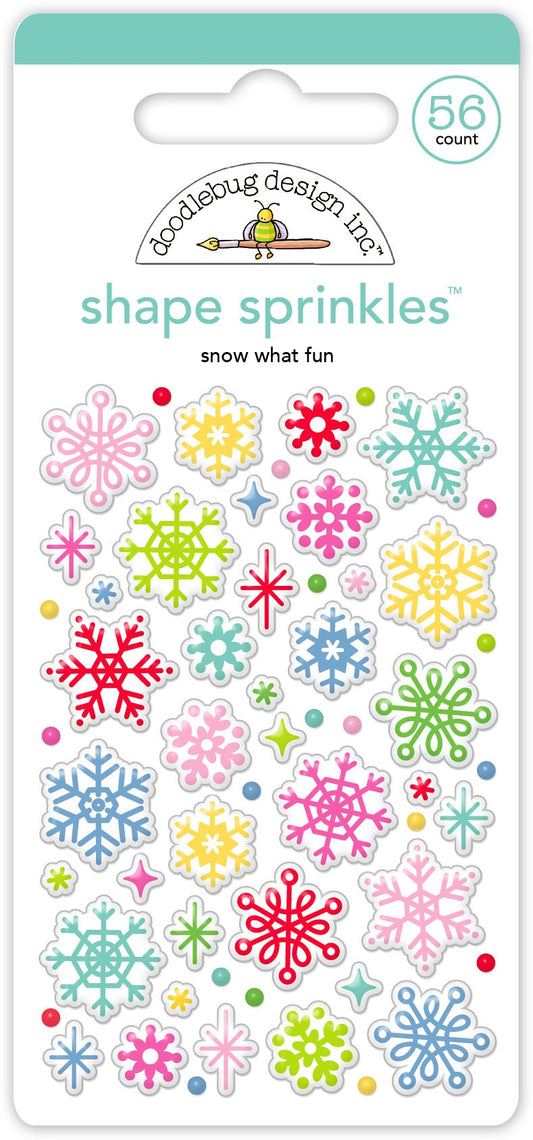 Doodlebug Sprinkles Adhesive Glossy Enamel Dots-Snow What Fun