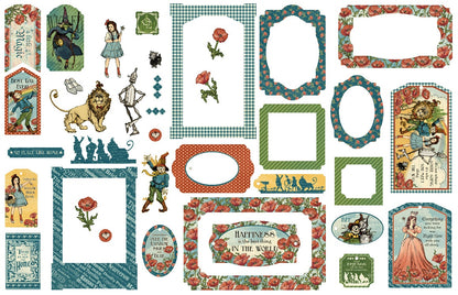 Graphic 45 Chipboard Die-Cuts-Tags & Frames, Wonder Of OZ