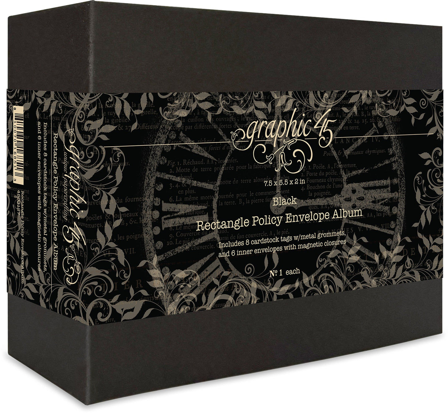 Graphic 45 Staples Policy Envelope Album -Black