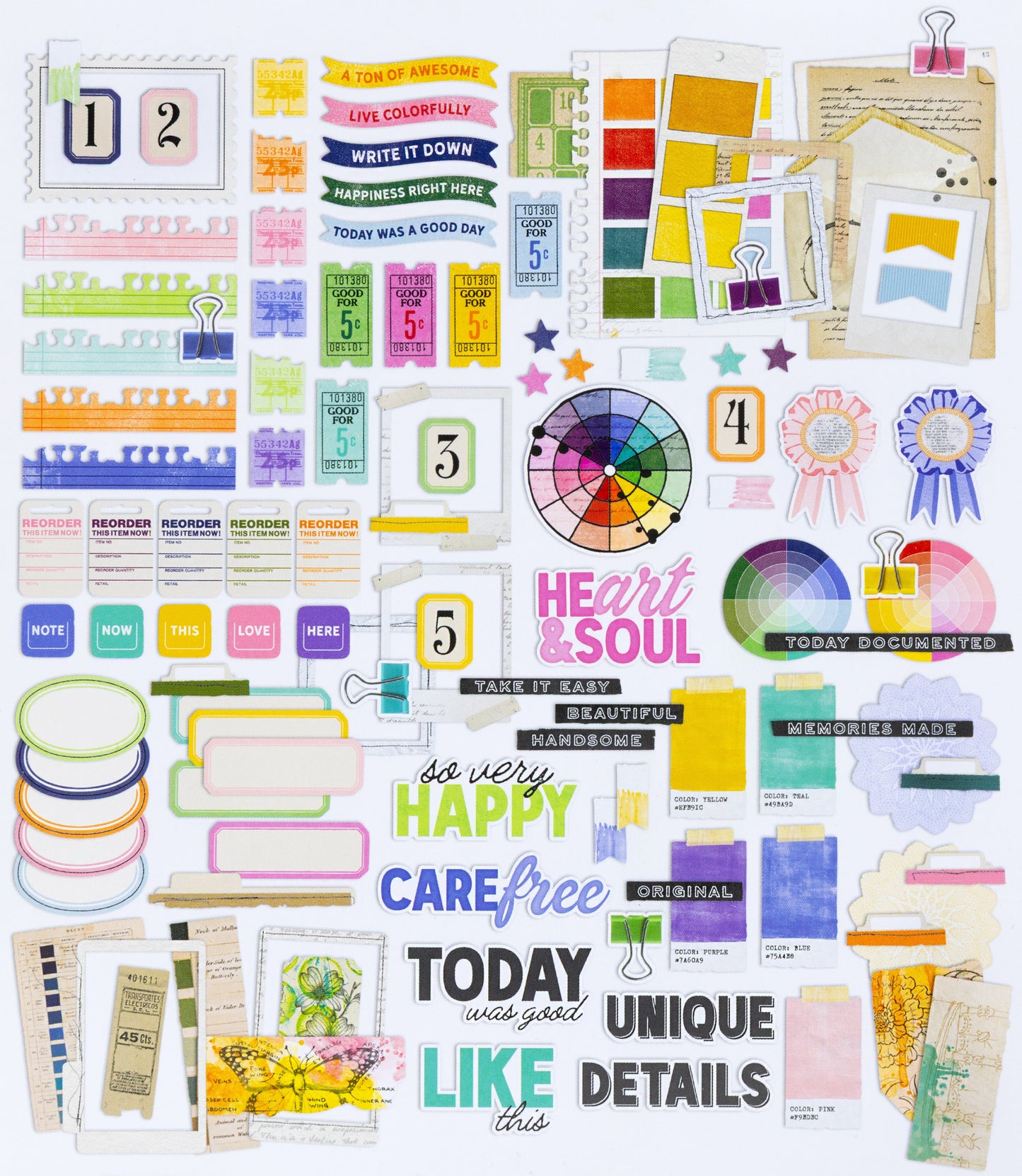 49 And Market Die-Cuts-Journaling Bits, Artful Moments