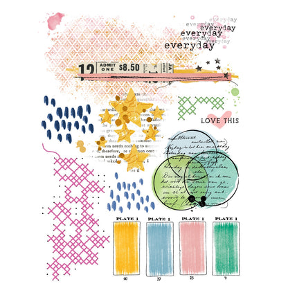 49 And Market Rub-On Transfer Set-Blendable, Artful Moments