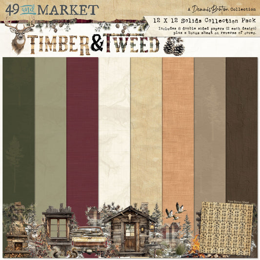 49 And Market Solids Collection Pack 12"X12"-Timber And Tweed