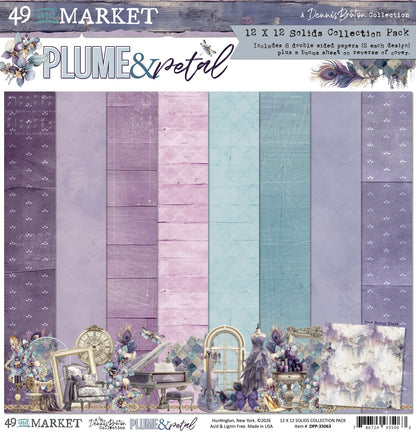 49 And Market Solids Collection Pack 12"X12"-Plume & Petal
