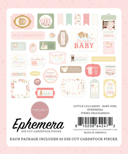 Carta Bella Ephemera-Little Lullabies - Baby Girl
