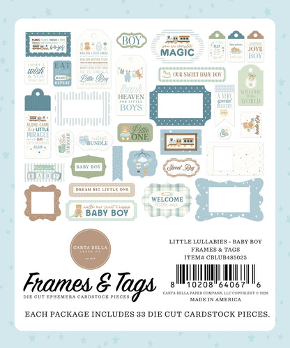 Carta Bella Tags & Frames Ephemera-Little Lullabies - Baby Boy