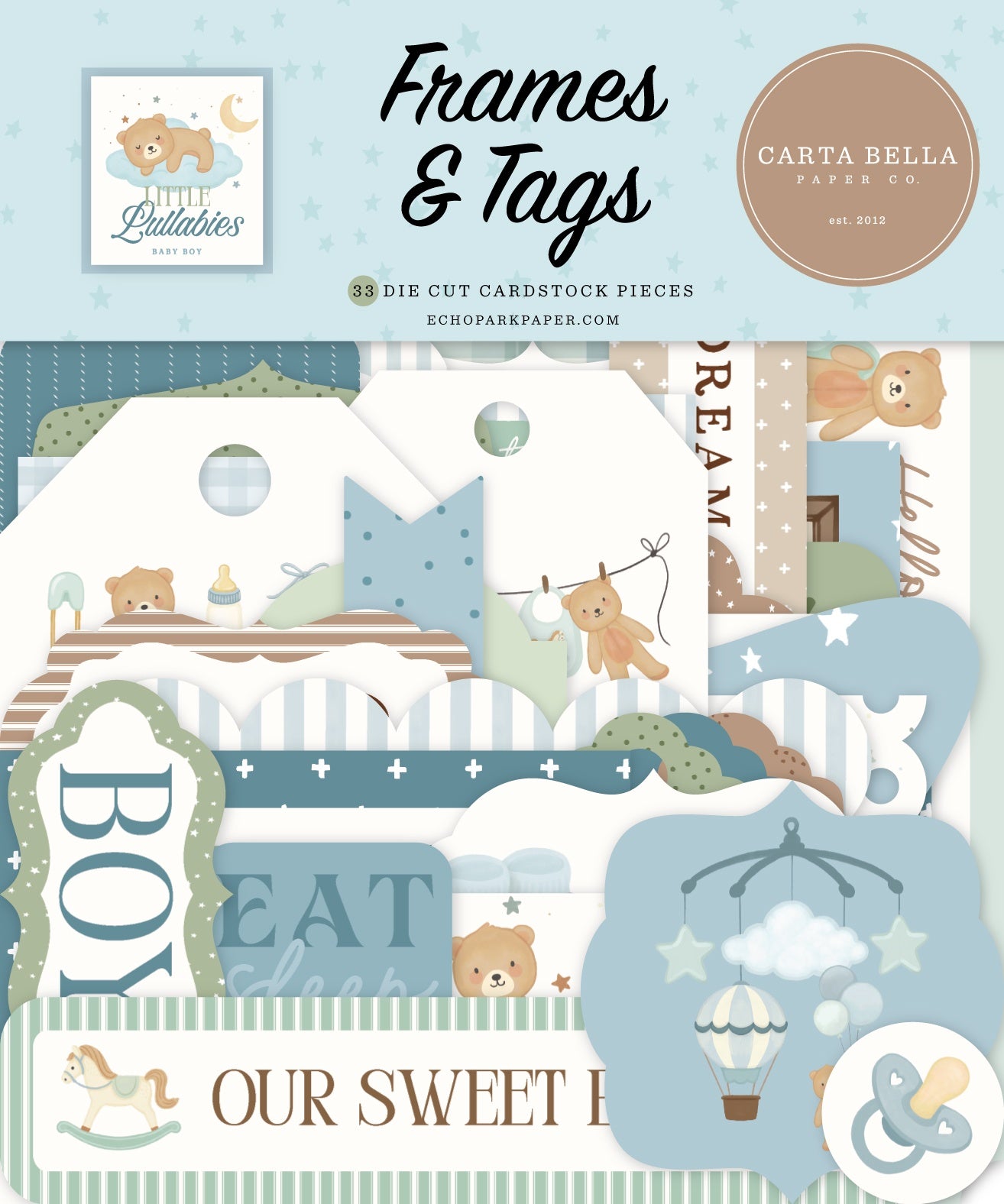 Carta Bella Tags & Frames Ephemera-Little Lullabies - Baby Boy